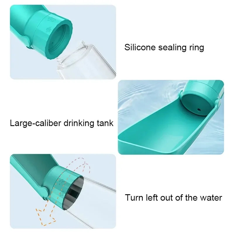 550ml Foldable Dog & Cat Water Bottle – Portable Leakproof Travel Bowl