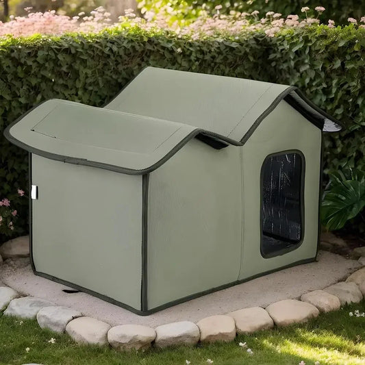 Outdoor Cat House with Detachable Roof – Waterproof & Easy-Clean Pet Bed for Cats & Small Dogs