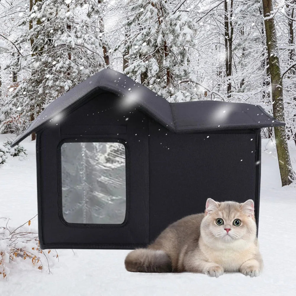 Outdoor Cat House with Detachable Roof – Waterproof & Easy-Clean Pet Bed for Cats & Small Dogs